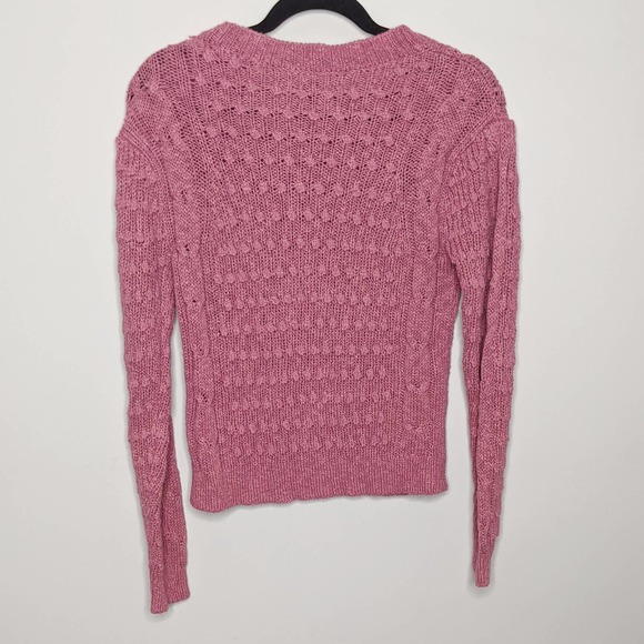 SOMETHING NAVY • Pink Crewneck Cable Knit Sweater Sz XS - Picture 7 of 7